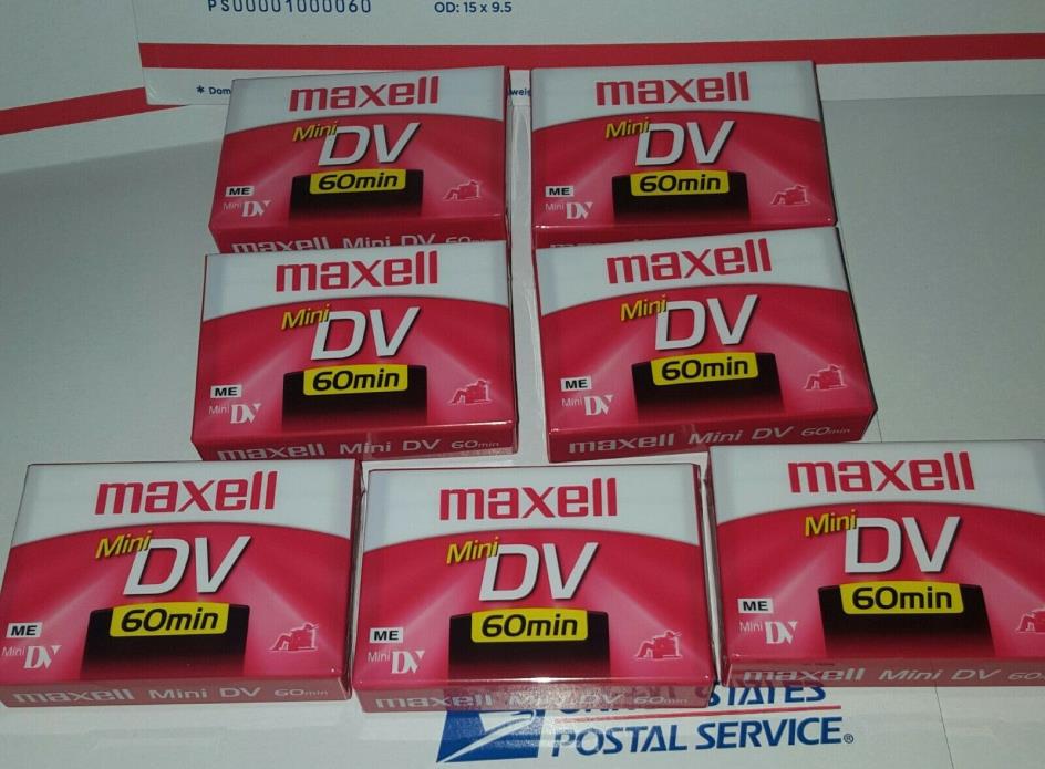 New Maxell Mini DV 60 Minute Digital Video Blank Tapes lot of 7 DVM60SE