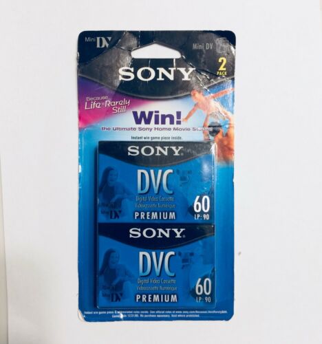 NEW 2 SONY Mini DV Digital Video Cassettes DVC 60  SP Premium Tapes LP 90