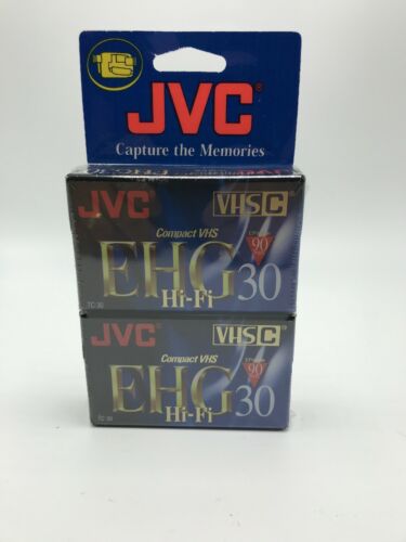 NEW JVC TC-30 EHG VHS-C Hi-Fi 90 Min. Blank Compact VHS Camcorder Tape (2)