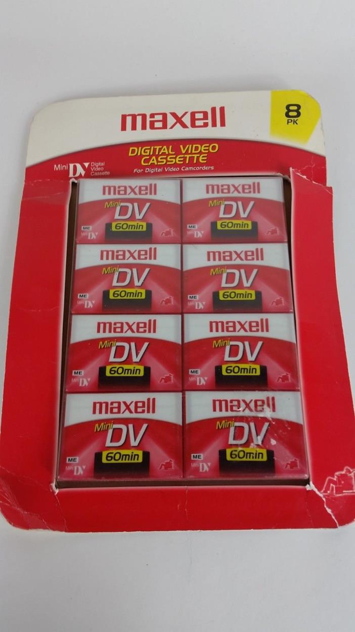 Maxell Mini DV Blank Tapes 60 Minute Video Cassettes New Factory Sealed 8 Pack