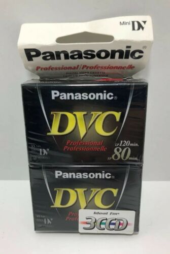 Panasonic DVC MiniDV 120 Min Video Camera Mini Cassette Tapes 2 New Sealed Pkg