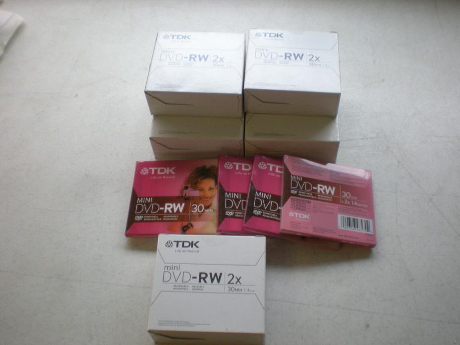 20 TDK MINI DVD-RW 8CM 30MIN For Camcorders lot of 25 - 5 boxes 5 discs per box