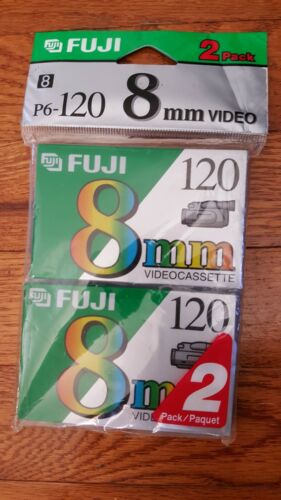 FUJI 8mm Video Cassette Tape P6-120 Recorder Camera Pack Of 2 Sealed
