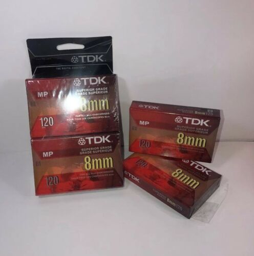 4-TDK 8mm MP Superior Grade 120 Min  Video Cassette Tapes For All Camcorders