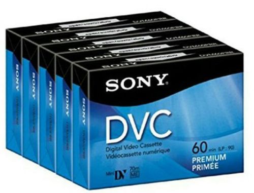 5 pack Sony Premium Mini DVC Digital Video Cassette DVM60PRL