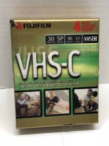 Fujifilm VHS-C Premium Quality Blank Video Cassettes TC-30 4 Pack NEW Sealed