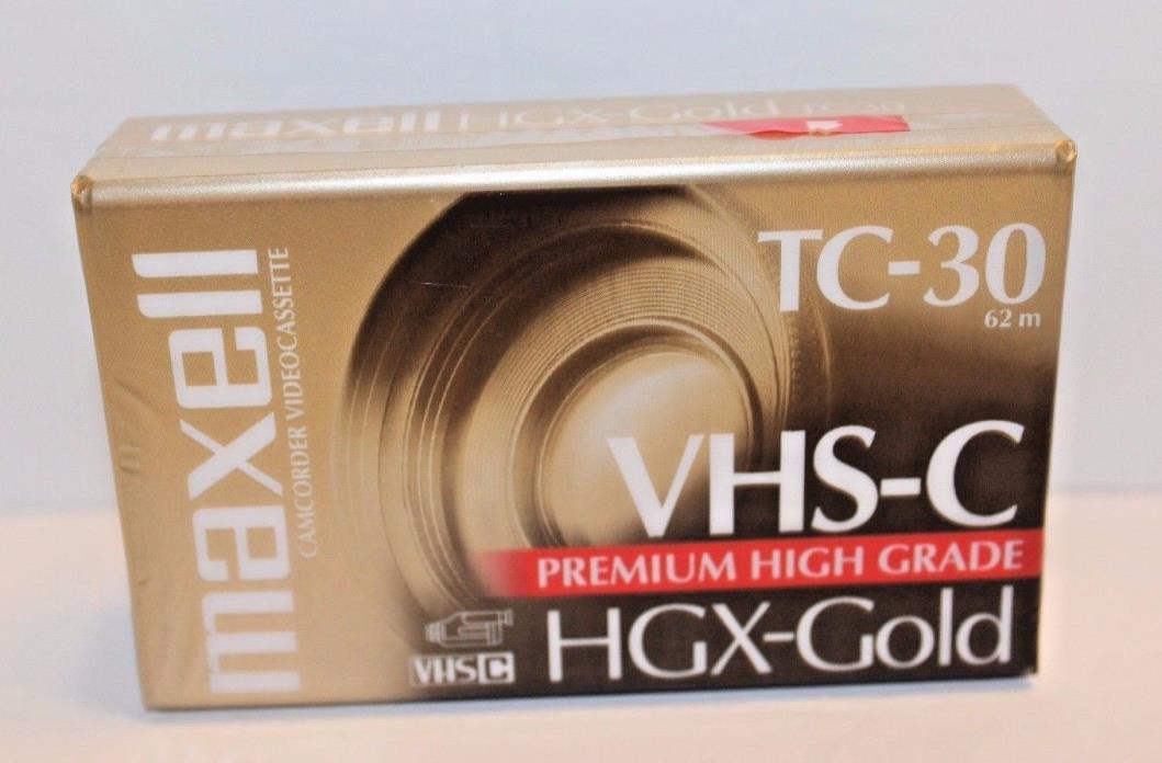 Maxell Cassette 203015 HGX-GOLD TC-30 Camcorder Video Cassette VHS C Premium NEW