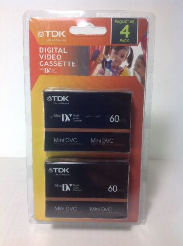 NEW TDK Mini DV SUPERIOR QUALITY Digital Video Cassettes 4 Pack 60 Min