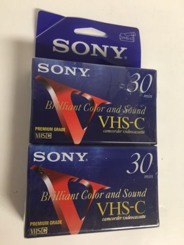 2-pack SONY TC-30VHGF VHS-C Premium Grade Camcorder Tape New 30 Min.