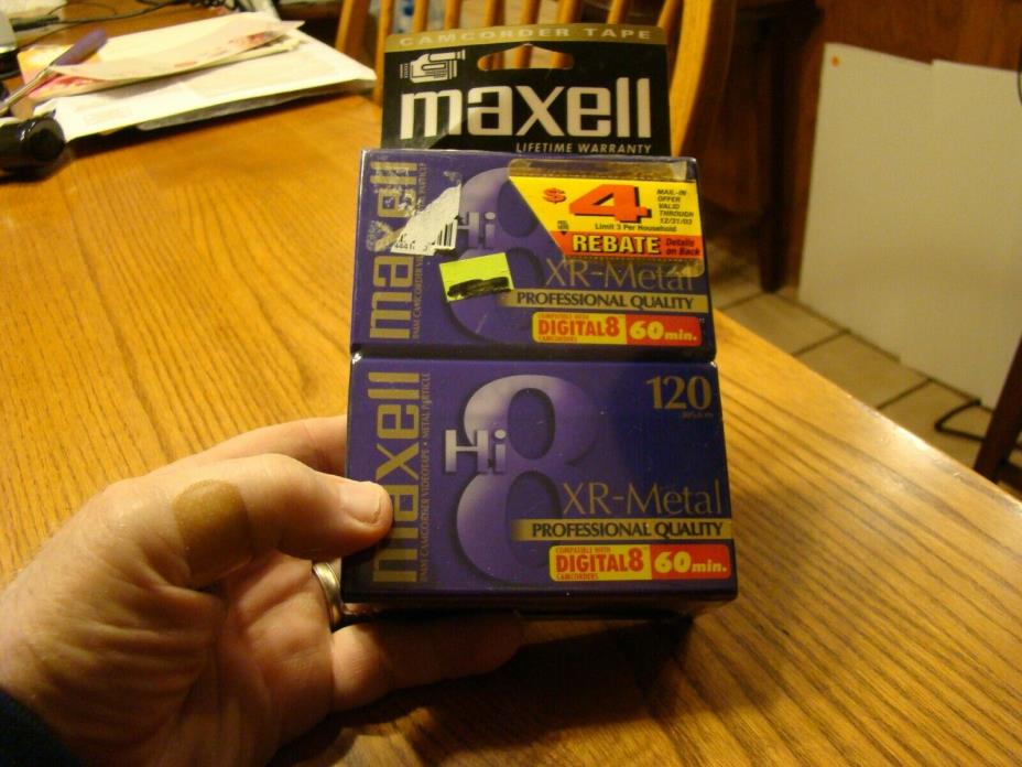 MAXELL XR Metal 120 Hi 8 Digital 8 Pro Lot of 4 Videotape camcorder 8mm Sealed