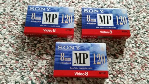 Sony 8mm Camcorder Video 120 min Cassette Tapes P6-120MP New Sealed Lot of 3