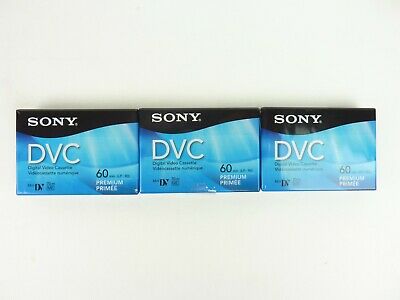 Sony DVC MiniDV Digital Video Camcorder Cassette Premium Tapes 60 min Lot of 3