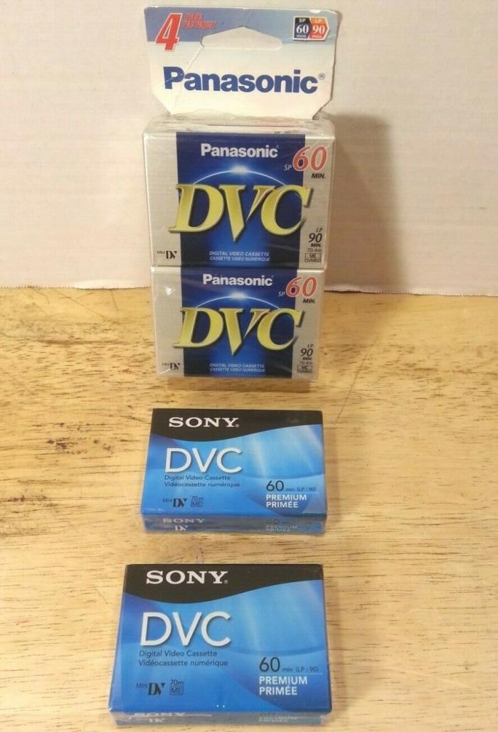DVC 60 Tape - LOT of 6 - SONY - Panasonic - NEW - Factory Sealed