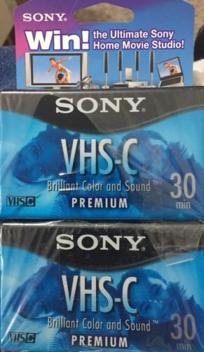 NEW FACTORY SEALED SONY VHS-C PREMIUM GRADE TAPES SET OF 2 UNOPENED (NC)