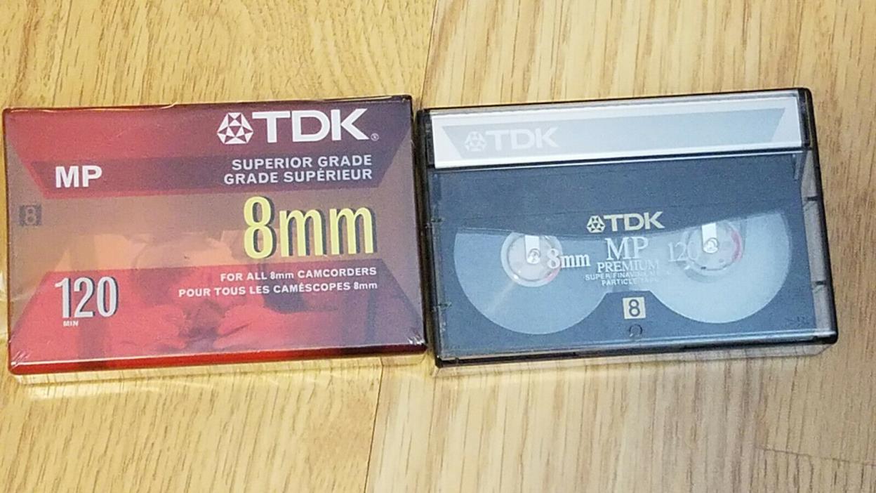 Camcorder Video Cassette Tapes 2pcs TDK 8mm MP Superior Grade Premium 120