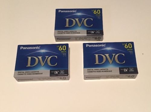 3  Panasonic DVC SP 60 min Digital Video Cassette AY-DVM60EJ Mini DV New Sealed