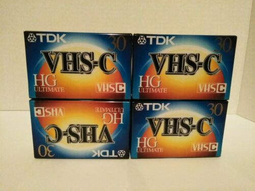 TDK VHS-C HG Ultimate 30 Camcorder Cassette Blank Recording Tape lot of 4
