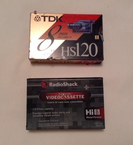 TDK VHS 8mmHS 120 Min. Camcorder Tape RadioShack Hi 8 New
