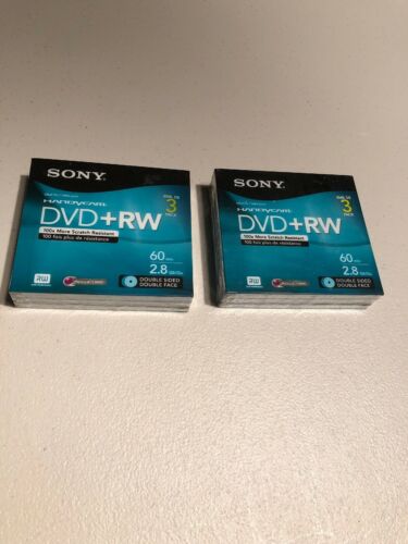 2 Pair 3 Pack Sony Handycam DVD+RW 60 Min 2.8 GB Double Sided