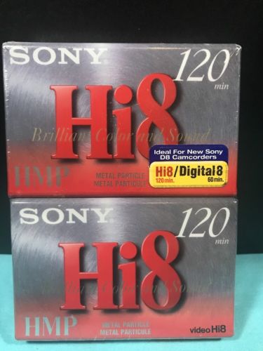 2-Pack Sony video Hi8 HMP Metal Particle Video Tape P6-120HMP. NEW FREE Ship (L)