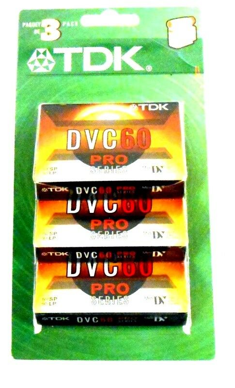 TDK DVC60 Pro Lot of 3 Mini DV Dirital Video Tapes New Sealed