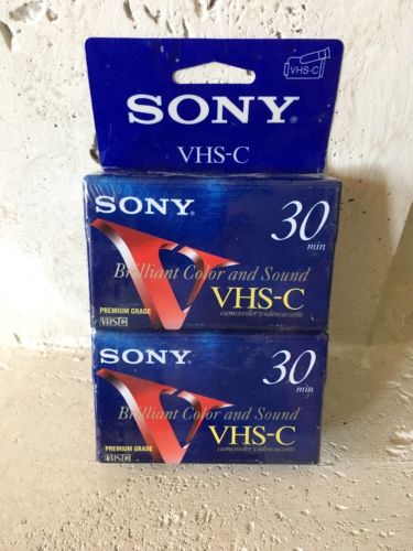 NEW Sony VHS-C Premium TC-30VHGL Camcorder Videocassette Tapes Two Pack 30 Min