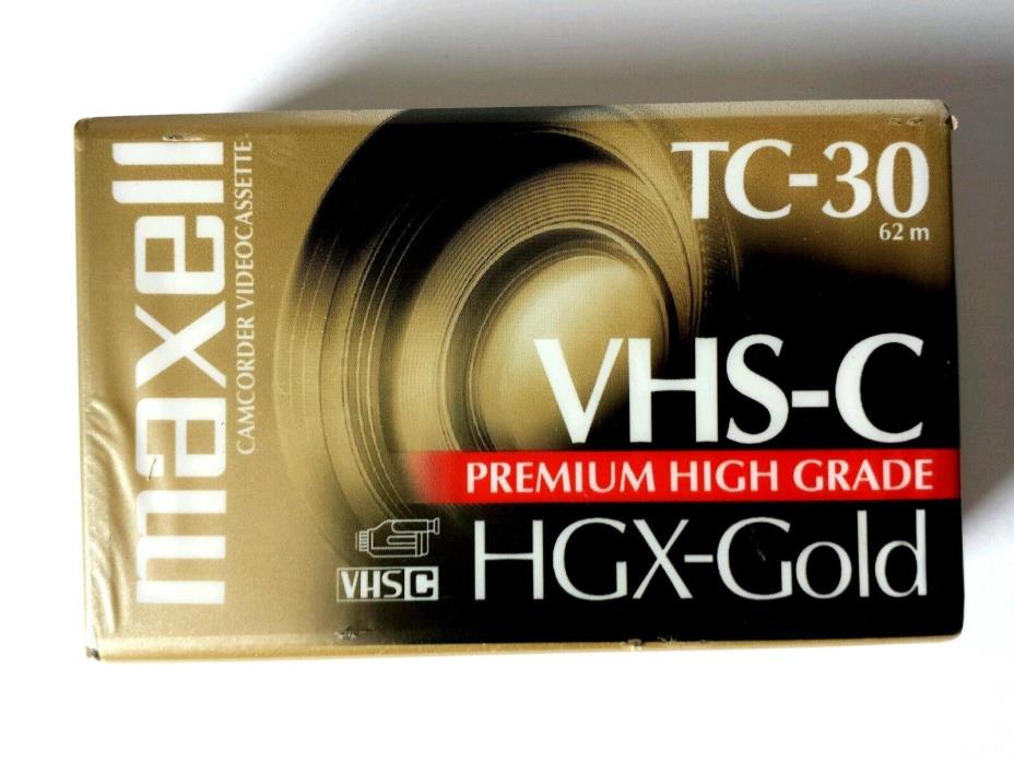 Maxell Camcorder Videocassette TC-30 VHS-C HGX-GOLD NEW SEALED