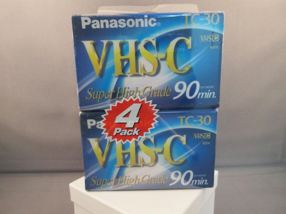 Panasonic VHS-C 90 Min Tape TC-30 Super High Grade Cassette New Camcorder 4PK