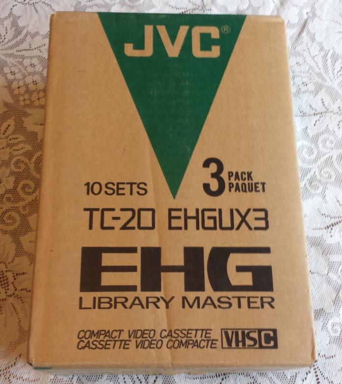 JVC TC-20 EHGUX3 COMPACT VIDEO CASSETTES 10 SETS 3-PACKS - BRAND NEW IN BOX