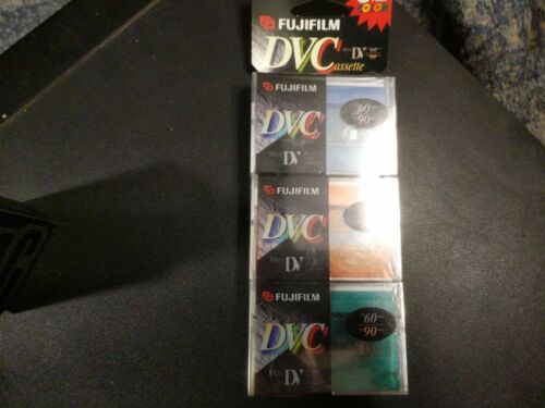 New Fujifilm DVM60 Mini DV Digital Videcassette DVC 3 Pack color