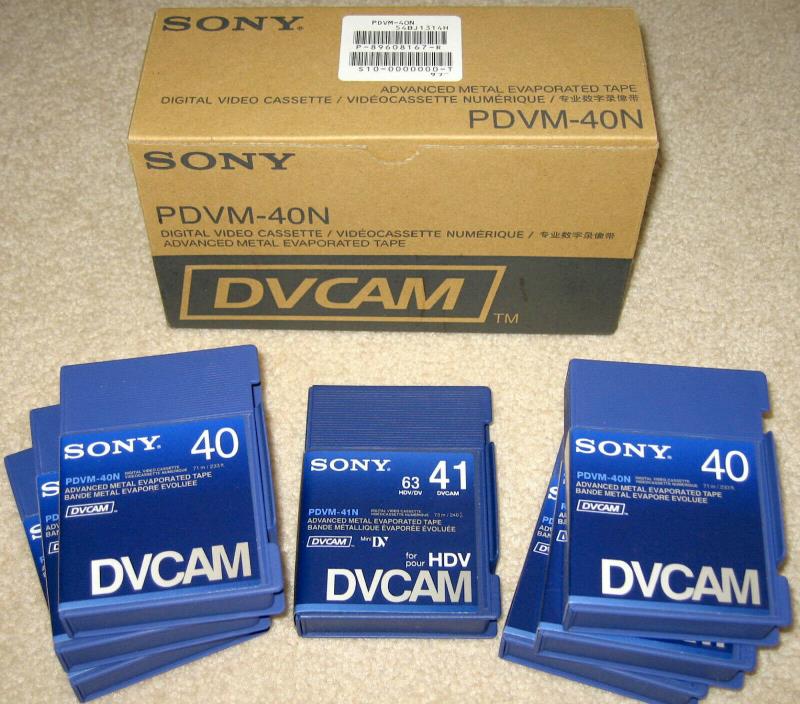 Lot of 7 Sony DVCAM PDVM-40N PDVM-41N Advanced Metal Evaporated Tapes (Used)