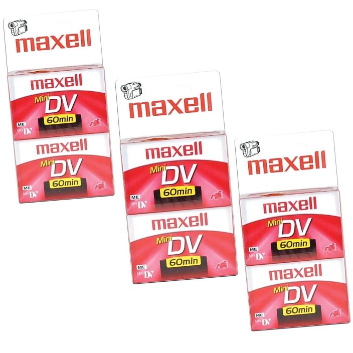 Maxell Mini DV 60 Minute Digital Video Cassettes 3 Packs of 2