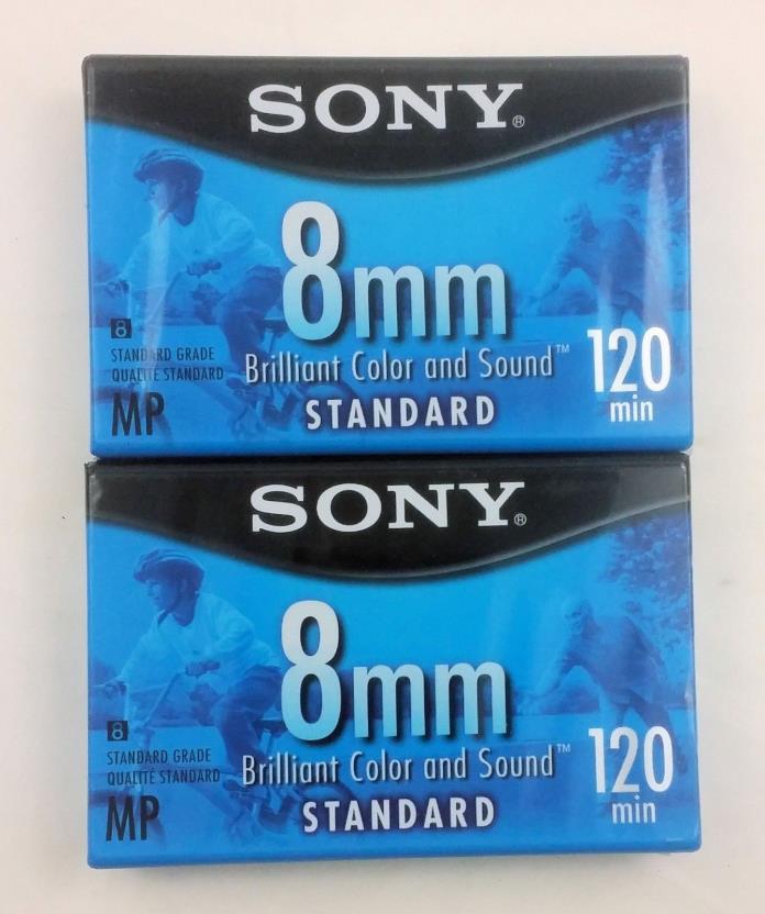 Lot of 2 - Sony 8mm Standard 120 Min P6-120MPL Blank Video Cassette Tapes