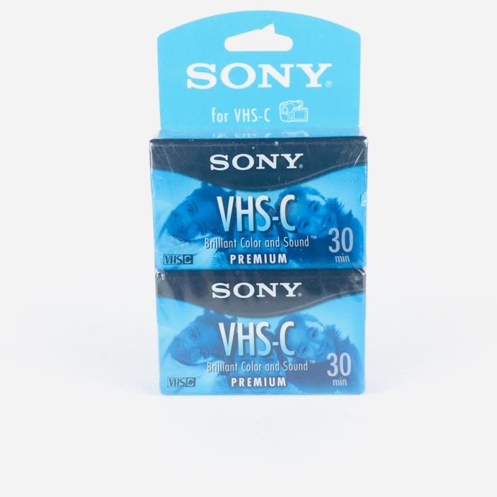 New Sony VHS C Premium 30 min Videocassette 2 Pack TC30VHGL Camcorder Tape