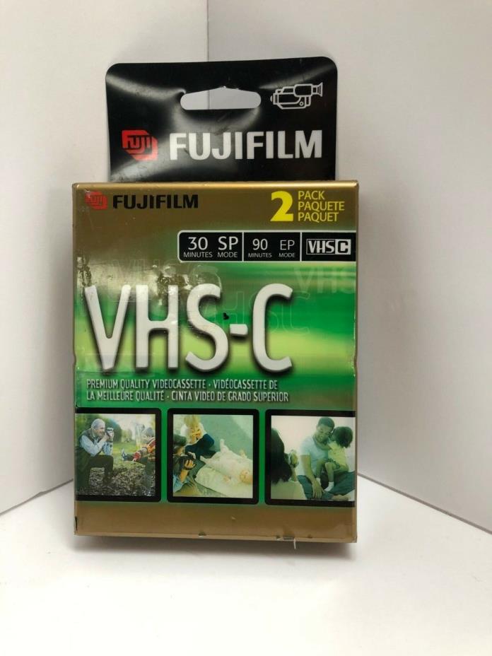 2-pack Fuji film VHS-C Video Cassette Tapes VHS-C Camcorders TC-30 New Sealed