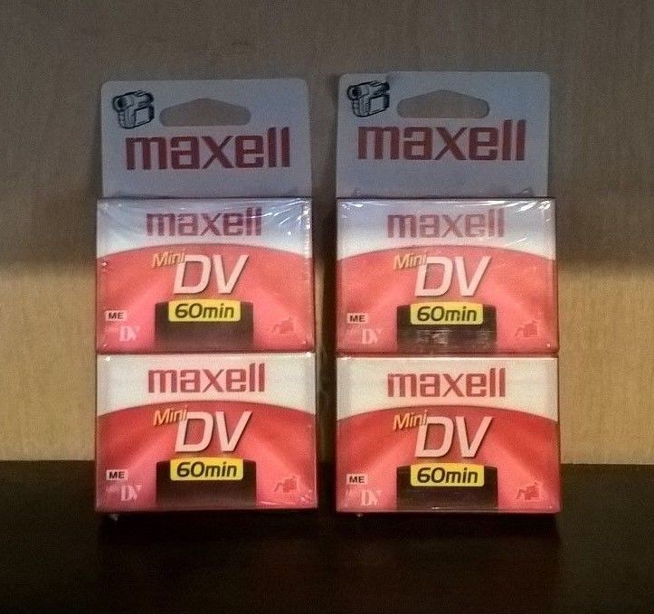 maxell mini dv 60 min blank casettes factory sealed 2 double packs new