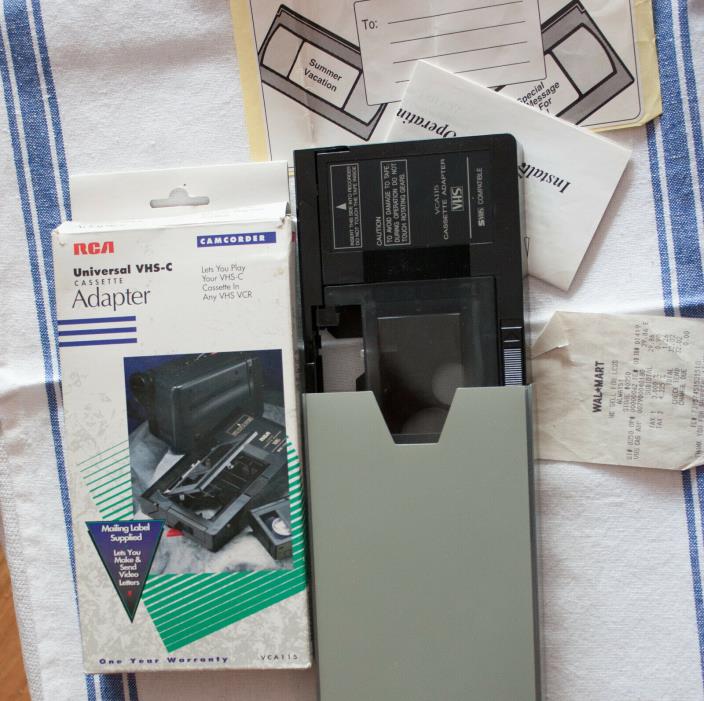 RCA VCA115 VHS-C Cassette Adapter SVHS Compatible Motorized VCR Universal