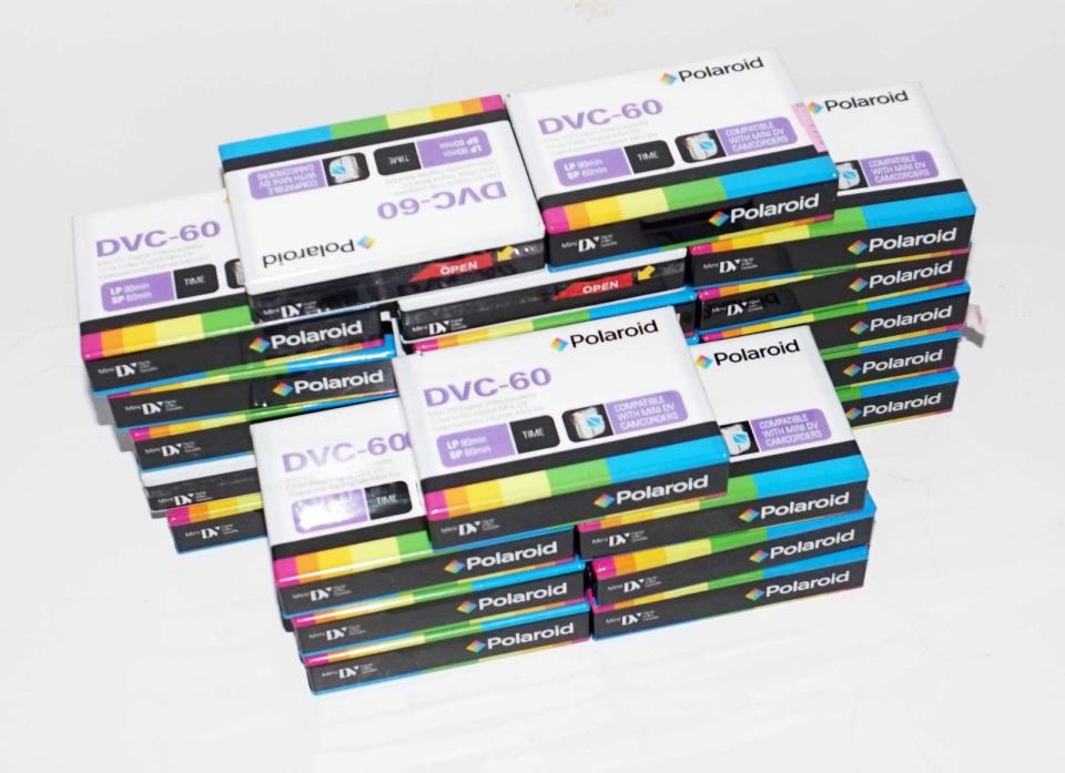 DVC-60 Polaroid Tapes Lot of 24 Sealed Mini DV FREE SHIPPING NEW