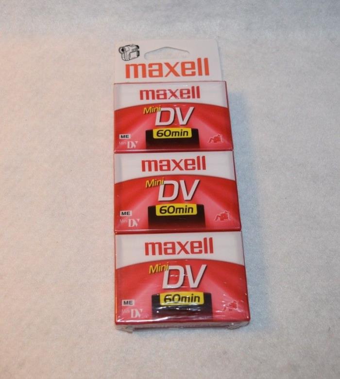 Maxell Mini DV 60 Min Digital Video Camcorder Tapes DVM60SE 3 Pack