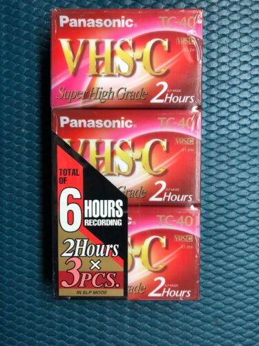New Panasonic SHG TC-40 1pack VHSC VHS-C Special Events Total Of 6 Hours