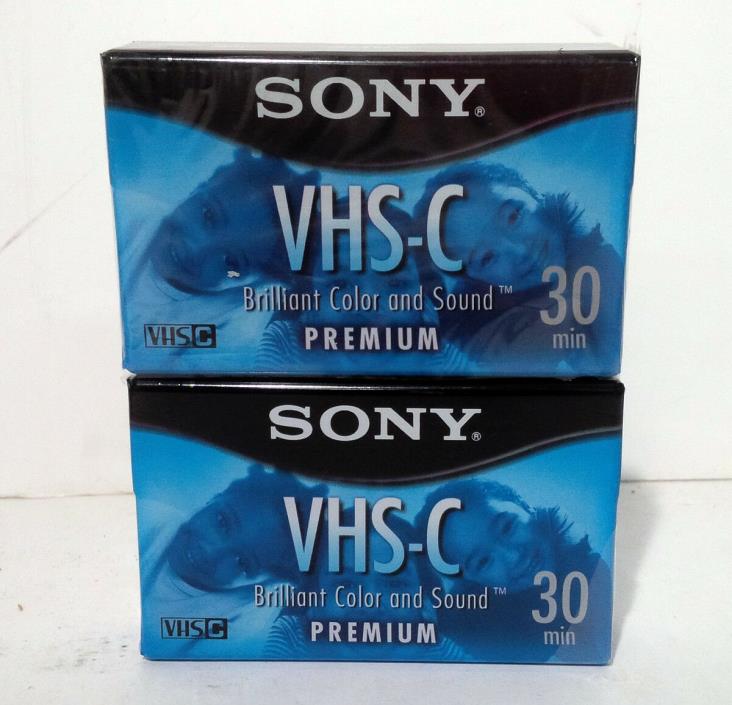 2 Panasonic VHS-C TC-30 Super High Grade Compact Cassette Tapes, Sony TC-30VHGL