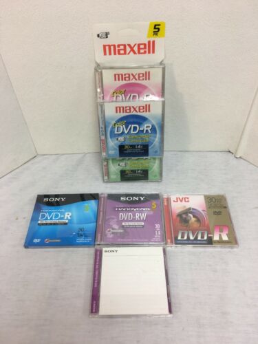 LOT OF 9 Mini DVD-R Camcorder 30 Minutes 1.4 GB - MAXELL SONY VIDEO CAMERA