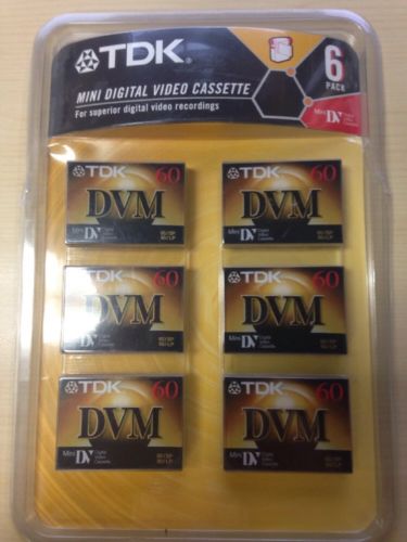 TDK  MINI DIGITAL VIDEO CASSETTES SET OF 6 Factory Sealed Pack