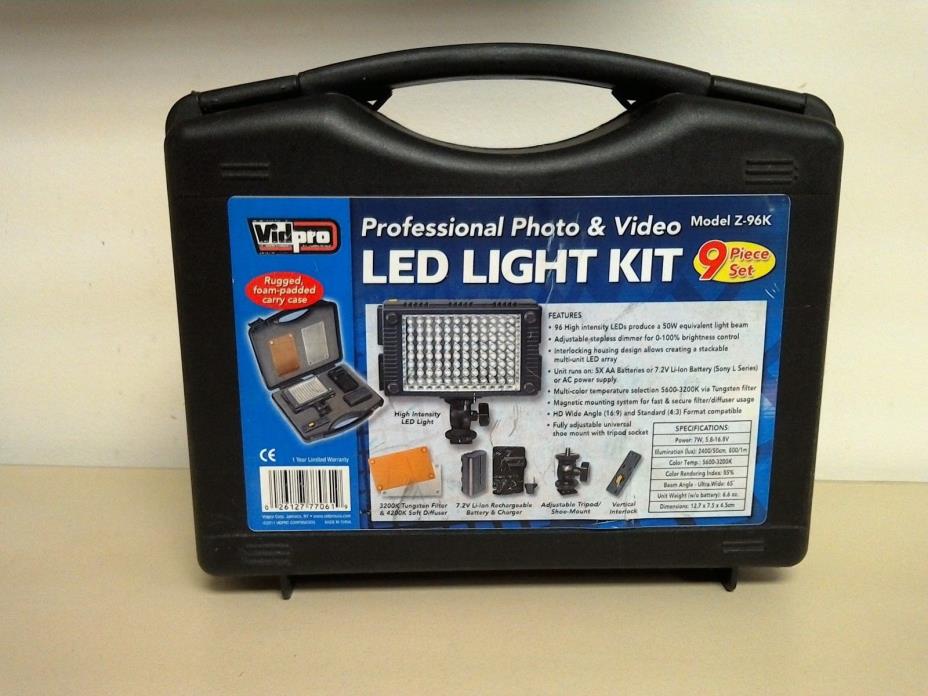 Vidpro Z-96K Professional Photo & Video LED Light Kit