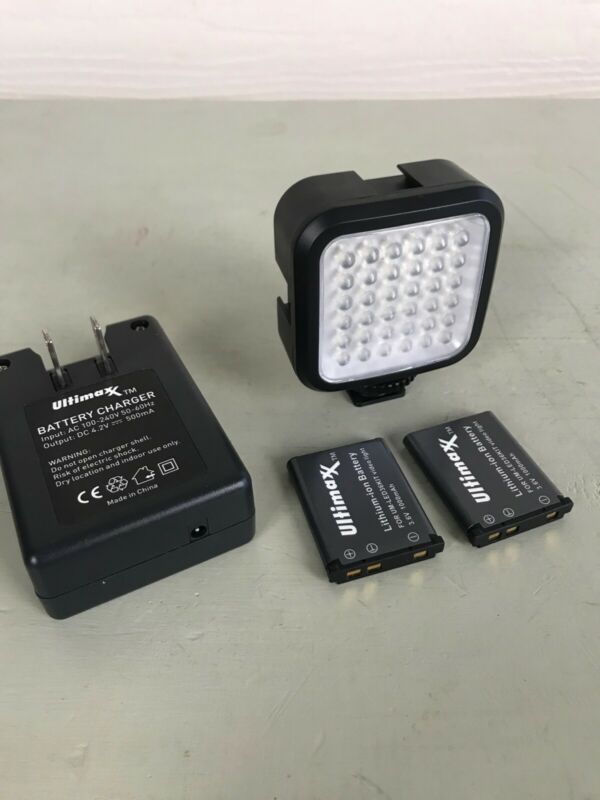 LED Panel Light with Charger and Two Batteries for Camera Camcorder
