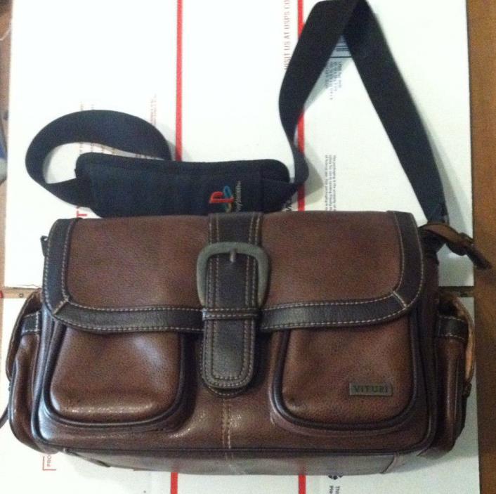 Vituri camera shoulder bag-faux leather-brown-adjustable dividers