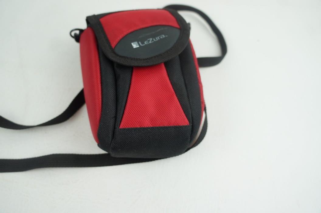 LeZura  Red Camera Case With Shoulder Strap