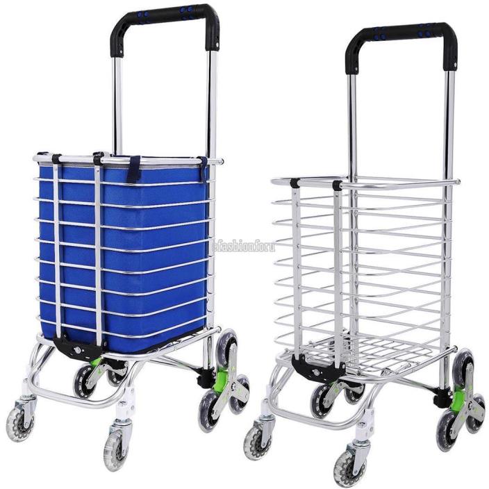 8 Wheel Aluminum Portable Folding Stair Shopping Cart EFFU 01
