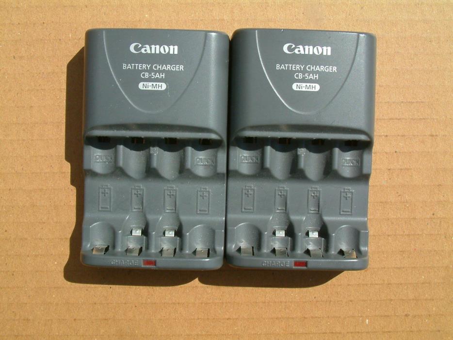 TWO Canon CB-5AH Battery Charger Rechargeable AA Ni-MH Batteries Digital Camera