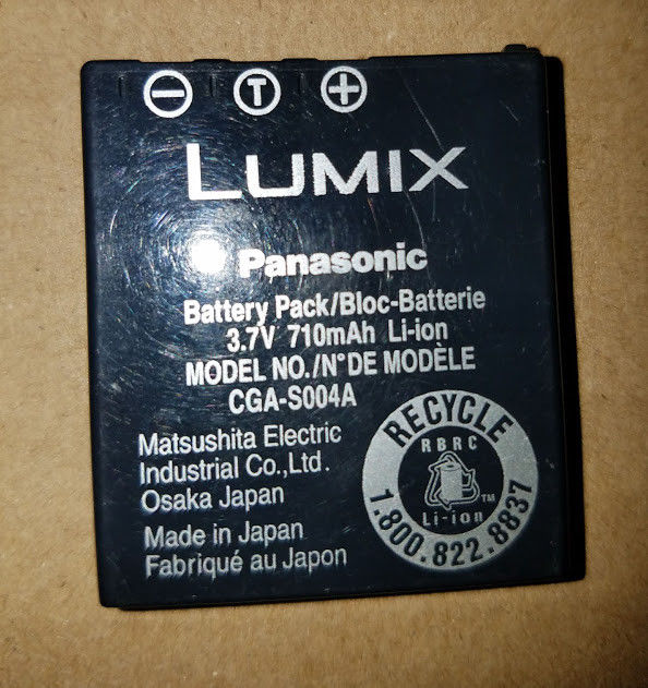 Panasonic CGA-S004A/1B Lithium-Ion Battery Black 3.7V 710mAh Lumix DMC-FX2 FX7